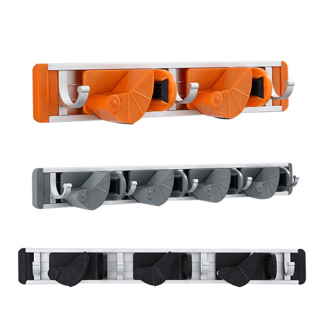 An der Wand befestigter Metallbesen-und -mop-Speicher-Gestell-Besen-Mopp-Organisator For Pantry