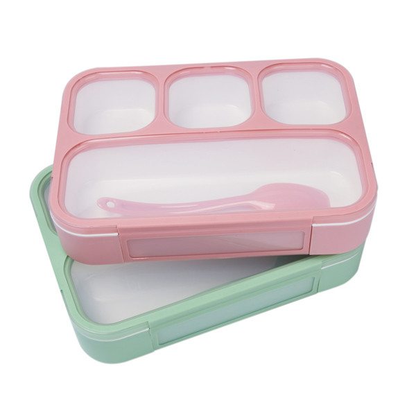 4 Plastikschüler Lunch Box Eco freundlicher Bento Box With Spoon des Fach-pp.